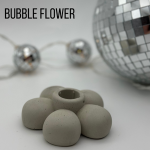 Concrete Grey Flower Candle Holders